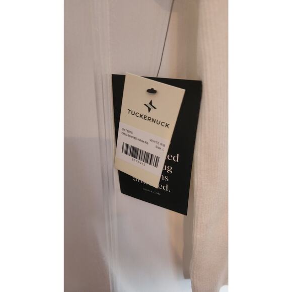 Tuckernuck  White Scalloped Rib Heidi Knit Tank Sz L - Picture 10 of 11